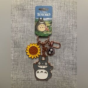 Studio Ghibli My Neighbor Totoro Soot Sprite & Flower Enamel Keychain